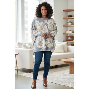 Sioni Luxuriously Soft Lagenlook Sweater Wearable Art Batwing Sleeves Womens 1X